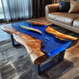<span class=keywords><strong>Table</strong></span> de <span class=keywords><strong>salle</strong></span> à <span class=keywords><strong>manger</strong></span> moderne en <span class=keywords><strong>bois</strong></span> de rivière et résine époxy, prix d'usine, sur mesure - Product Image 6
