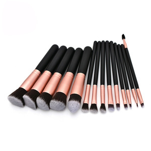 Juego de 14 Brochas de Maquillaje de Rostro Completo, Coloridas, Medianas, de Fibra Artificial Premium de 22 cm, Plateadas y Rosas, para Base, Polvo, Corrector y Sombras de Ojos - Product Image 4