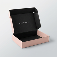 Maßgefertigte Zweifarbige Rosa & Schwarze Papier-Flugzeugbox, Bedruckte Logo-Luxus-Versandbox für Markengeschenke und Versandverpackungen