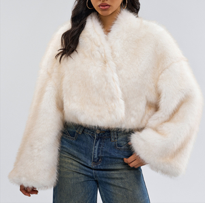 Abrigo de Piel Sintética Corto para Mujer, Talla Grande, Cálido, para Otoño e Invierno, Estilo Moderno y Elegante - Product Image 6