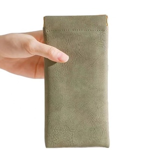 Sang trọng PU da mềm Kính Pouch hồng trắng đen biểu tượng tùy chỉnh trường hợp bóp Top kính trường hợp túi cứng - Product Image 4