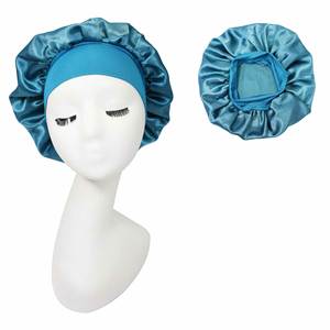 Gorro de Dormir de Satén Premium para Mujer, con Banda Elástica Extra Ancha, para Proteger el Cabello Rizado Natural, Ideal para Viajes y Ducha - Product Image 1