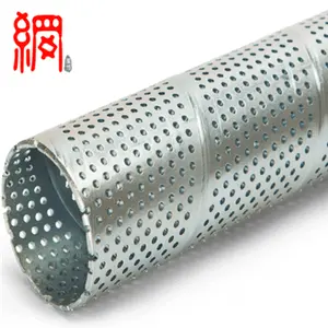 Continuous spiral welded filter perforated metal pipe/tube