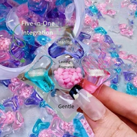 Vente en gros de capsules de lessive enzymatiques 5 en 1, 50 PACS, Fruity Clean Form, pour éliminer les taches, avec des perles parfumées longue durée
