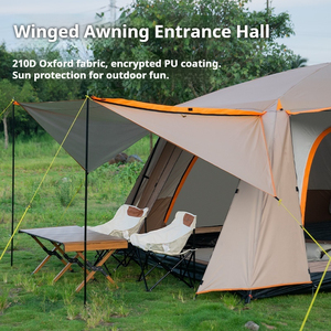Carpa de Camping Espaciosa, Portátil, Plegable, con Protección Solar, Impermeable, de Tela Oxford 210D, para Picnic al Aire Libre, Parque, Camping - Product Image 4