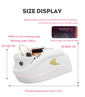 Fauteuil de lavage de cheveux électrique MOOLIN avec massage, bassin de spa, circulation d'eau à vapeur, pour salon de coiffure