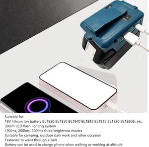 <span class=keywords><strong>ADP05</strong></span> 14,4 V/18V Lion batería USB/tipo C Puerto convertidor foco de luz adaptador de cargador al aire libre BL1830B para Mak Itas - Product Image 3