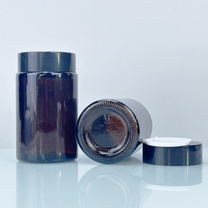 Tarro de vidrio de 5 oz, marrón, para almacenamiento de flores, con tapa a prueba de niños, tarros de vidrio transparentes, a prueba de olores, tarro de 2 oz resistente a niños, ámbar, liso, negro. - Product Image 5