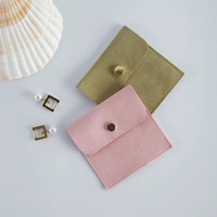 Pochette carrée personnalisée en microfibre pour bijoux, avec logo sur mesure, 8x8cm, sac de rangement anti-poussière, emballage élégant en sac OPP pour boucles d'oreilles