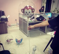 Ballons Bobo Lumineux LED Transparents avec Mini Ballons Animaux de Dessin Animé en Aluminium à l'Intérieur pour Enfants