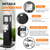Enchufe de Extensión de Corriente de Estilo Europeo 220-250V con Clasificación IP66, Control Remoto Wi-Fi, CE/ROHS, de Acero Inoxidable de Alta Calidad
