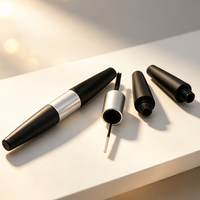 Tube de mascara double embout de 10 ml de qualité supérieure, avec capuchon ABS intégré, en PETG noir, emballage vide double face pour cils, vente en gros