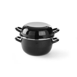 HENDI Pentola per Cozze Smaltata da 4,2L con Coperchio, Attrezzatura da Cucina Commerciale 260x(H)210mm - Product Image 1