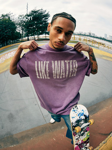 เสื้อยืดพิมพ์ลาย Retro Spray Horse Willow Wash Water สินค้าใหม่รับซัมเมอร์ แบรนด์สุดฮิต ทรงหลวม ผ้าฝ้าย แขนสั้น - Product Image 1