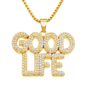 Collar con Colgante de Cristal Exagerado con el <span class=keywords><strong>Alfabeto</strong></span> Inglés Personalizado para Hombre, Estilo Hip Hop Europeo y <span class=keywords><strong>Americano</strong></span>, Accesorio de Baile Urbano - Product Image 1