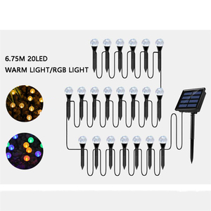 20LED RGBソーラー式IP55防水屋外景観照明、光センサー制御と充電式バッテリー付き - Product Image 6