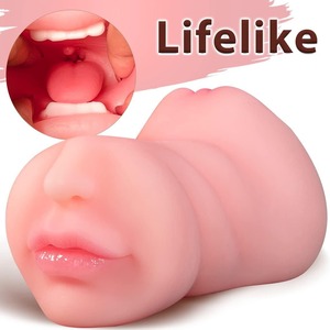 Bestseller 3-in-1 siliconen masturbatie hulpmiddel in etui-vorm, realistische tong-invoer, vaginaal en anaal stimulatie voor mannen. - Product Image 6