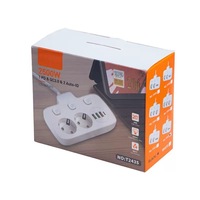 Multiprise ronde standard UE pour l'Espagne et l'Allemagne avec 2 prises CA, 3 USB, 1 Type-C, 110V 220V 250V, protection enfant
