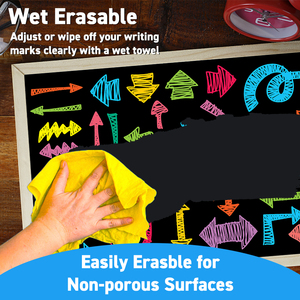 Các loại 8 gói chất lỏng phấn đánh dấu nước hòa tan tùy chỉnh không độc hại ướt xóa bảng đen Jumbo cảm thấy <span class=keywords><strong>tip</strong></span> xiên/phẳng Bút Bộ - Product Image 6