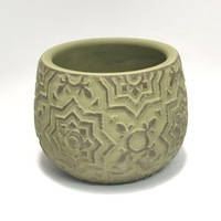 Jardinière d'extérieur en ciment kaki foncé, petits pots de fleurs à motifs pour la maison, décoration de jardin, petite jardinière de fleurs pour la décoration de la maison