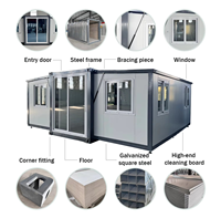 Maison préfabriquée Maison en conteneur extensible 3 chambres à coucher 40 pieds Sécurité Villas préfabriquées de luxe Maison en conteneur