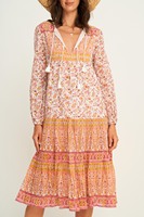 Femmes chaudes féminin Style bohème lâche brodé cordon taille robe mi-longue élégant Sexy haut de gamme mode dame Cool tunique