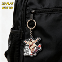 Porte-clés en acrylique avec design Jésus sur skateboard, 'Montez à bord avec le Seigneur', accessoire humoristique religieux pour sacs à dos et clés