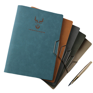 PU Leather A5 Notebook Business <b>Journal</b> with Metal Clip Deer Embossed Cover Office <b>Writing</b> Planner Gift - Product Image 1