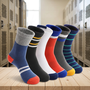 Custom Sportswear High Quality Solid Sport Knitted Winter Youth <b>socks</b> with Cuff and Body Design Hot Supplier - Product Image 2