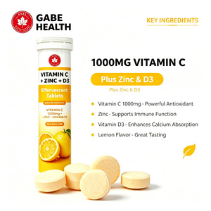 Tabletas Efervescentes de Vitamina C 100mg, Zinc y Vitamina D3 de Marca Privada OEM, Apoyo Inmunológico, Antioxidante, Sabor Naranja, 15 Unidades, Personalizables - Product Image 3