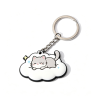 Porte-clés personnalisé OEM Pinshuo, usine avec 20 ans d'expérience, pendentif en caoutchouc 2D dessin animé, cadeau, porte-clés mignons, mascotte IP d'entreprise