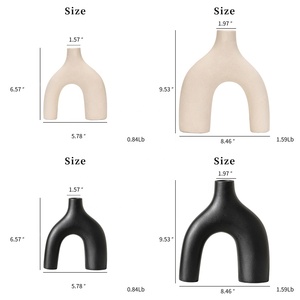 White Ceramic <strong>Vases</strong> Set of <strong>2</strong>, <strong>Flower</strong> <strong>Vase</strong> for Decor, Modern Decorative <strong>Vase</strong> Centerpiece for Wedding Dinner Table Party - Product Image 6