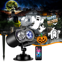 Projecteur LED Intelligent DIY pour Jardin, Effet Océan Noir Moderne, Lumières de Fête, 16 Motifs, 10 Étanche, 2-en-1