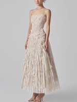 Robes de Soirée et de Fête Chic pour Femmes, Robe Longue Élégante Rétro Française 2025, à Col Montant, en Dentelle Florale 3D, Coupe Ajustée, Grand Succès