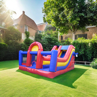 Glissière gonflable commerciale de château de 2 voies avec le mur d'escalade de PVC pour l'usage de location de piscine