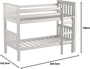 Letto a castello moderno in legno massello in legno di pino letto singolo per bambini gemelli durevole eco-friendly Design <span class=keywords><strong>salvaspazio</strong></span> Grey) - Product Image 4