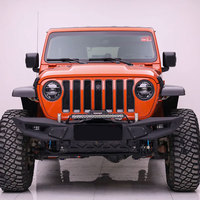 Accessoires 4x4 2/4 portes tout-terrain en acier noir Sport pare-chocs avant pour Jeep Wrangler JL JT 2018 +