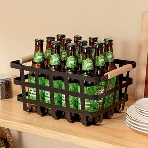 Cesta cuadrada de metal Estilo nórdico Suministros románticos de almacenamiento para el hogar Cesta cuadrada de metal fundido de hierro plano - Product Image 6