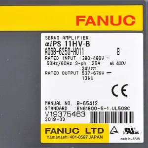 Fanuc 증폭기 HV A06B-6250-H011 A06B-6250-H018 A06B-6250-H030 A06B-6250-H045 A06B-6250-H060 A06B-6250-H075 A06B-6250-H100