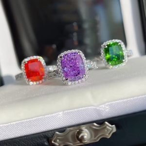 Nuevo Anillo de Plata S925 con Incrustaciones de Circonio 5A de 8 * 10, Color Azul Marino, de Lujo y Moda, para Mujer, <span class=keywords><strong>Venta</strong></span> Directa - Product Image 3