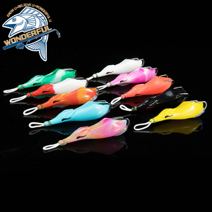 8cm 15g <span class=keywords><strong>Silicone</strong></span> artificiale Topwater spigola pesca Snakehead esca fatta a mano rana - Product Image 3