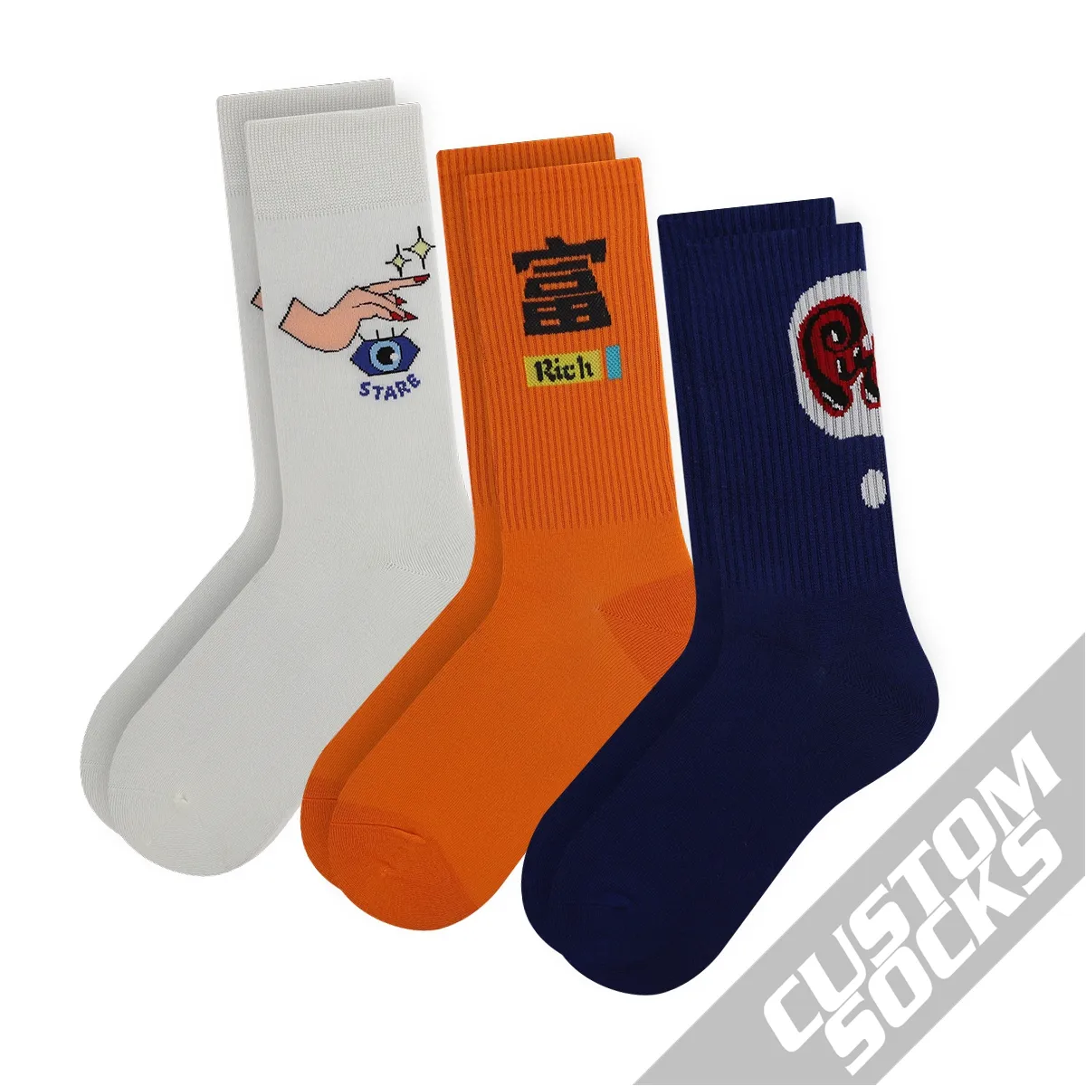 Desain gratis & MOCK-UP kaus kaki pria desain pribadi kaus kaki kustom Anda kaus kaki Logo kustom Sox