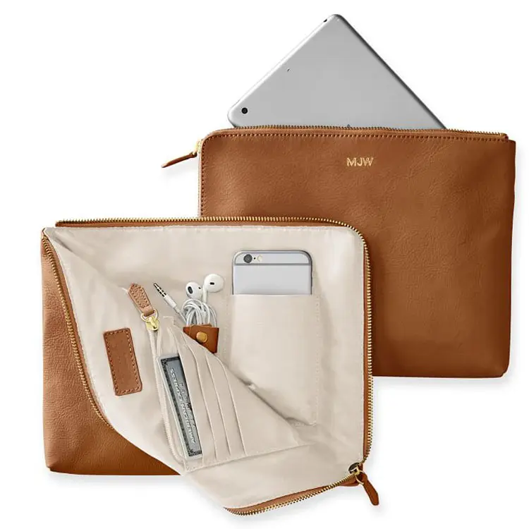Fashion custom oversized padfolio business portfolio ladies pu clutch bag for women