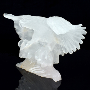 Bàn Tay Thực Tế Chạm Khắc Đá Trong Suốt Đá Thạch Anh Đá Quý Bức Tượng Đại Bàng Pha Lê - Product Image 6