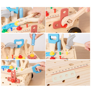 Jouets de construction éducatifs STEM personnalisés 2026 en bois massif naturel, ensemble d'outils à vis pour enfants et garçons, jeu d'ingénierie - Product Image 3