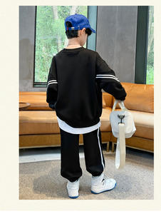 Conjunto deportivo de otoño para niños 2025, sudadera para niños grandes, pantalones de chándal, conjunto de <span class=keywords><strong>ropa</strong></span> informal de moda para niños - Product Image 4