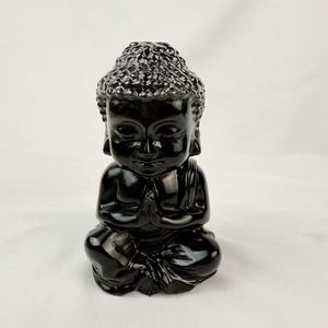 Vente en gros de sculptures en obsidienne noire naturelle de qualité supérieure, en cristal de qualité supérieure, fabriquées à la main, pour la méditation - Product Image 3