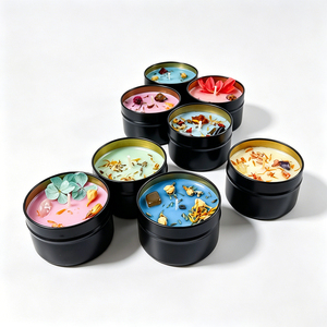 Mini <span class=keywords><strong>Bougie</strong></span> Parfumée en Cire de Soja, <span class=keywords><strong>Bougie</strong></span> de Luxe en Pot avec Fleurs Séchées, Cadeau d'Aromathérapie pour Noël, Anniversaire, Décoration d'Intérieur - Product Image 2