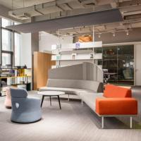 Ensemble de canapés modulaires sectionnels, couleur personnalisée, base en métal moderne, tissu écologique de haute qualité, durable, pour le bureau à domicile, le salon