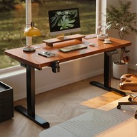 Bureau électrique à hauteur réglable en bois massif, à moteur unique, disponible en plusieurs tailles, pour le télétravail, l'écriture et les jeux électroniques